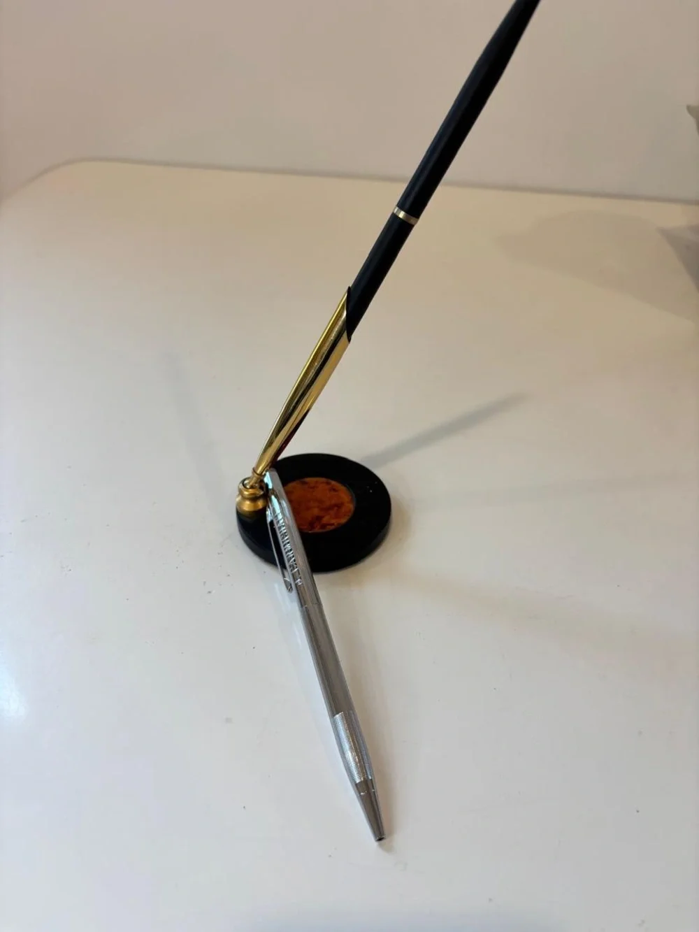 Cross Swivel Desk Pen Set with Black Base and Faux Tortoise Inlay